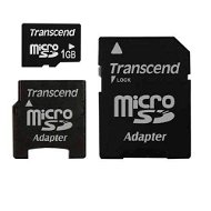 Transcend Micro Secure Digital (Micro SD) 1GB, včetně SD a mini SD adaptéru - Paměťová karta