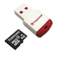 Transcend Micro SDHC 4GB Class 6 + USB čítačka - Pamäťová karta