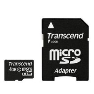 Transcend MicroSDHC 4GB Class 10 + SD adaptér - Pamäťová karta