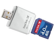 SanDisk Secure Digital 4GB SDHC Class 2 + MicroMate SD/SDHC čtečka USB2.0 - Memory Card