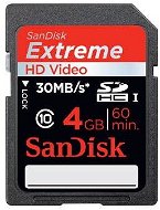 SanDisk SDHC 4GB Extreme Class 10 HD Video - Paměťová karta