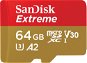 SanDisk microSDXC 64GB Extreme Action Cams and Drones + Rescue PRO Deluxe + SD adaptér - Pamäťová karta