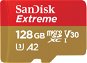 Memóriakártya SanDisk microSDXC 128 GB Extreme Action Cams and Drones + Rescue PRO Deluxe + SD adapter - Paměťová karta