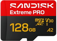 SANDISK microSDXC 128GB Extreme PRO + SD adaptér - Memory Card