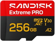 SANDISK microSDXC 256GB Extreme PRO + SD adaptér - Memory Card