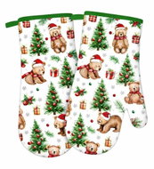 DuraHome kitchen gloves, Christmas design, 2 pairs, XRM295 - Oven Mitt