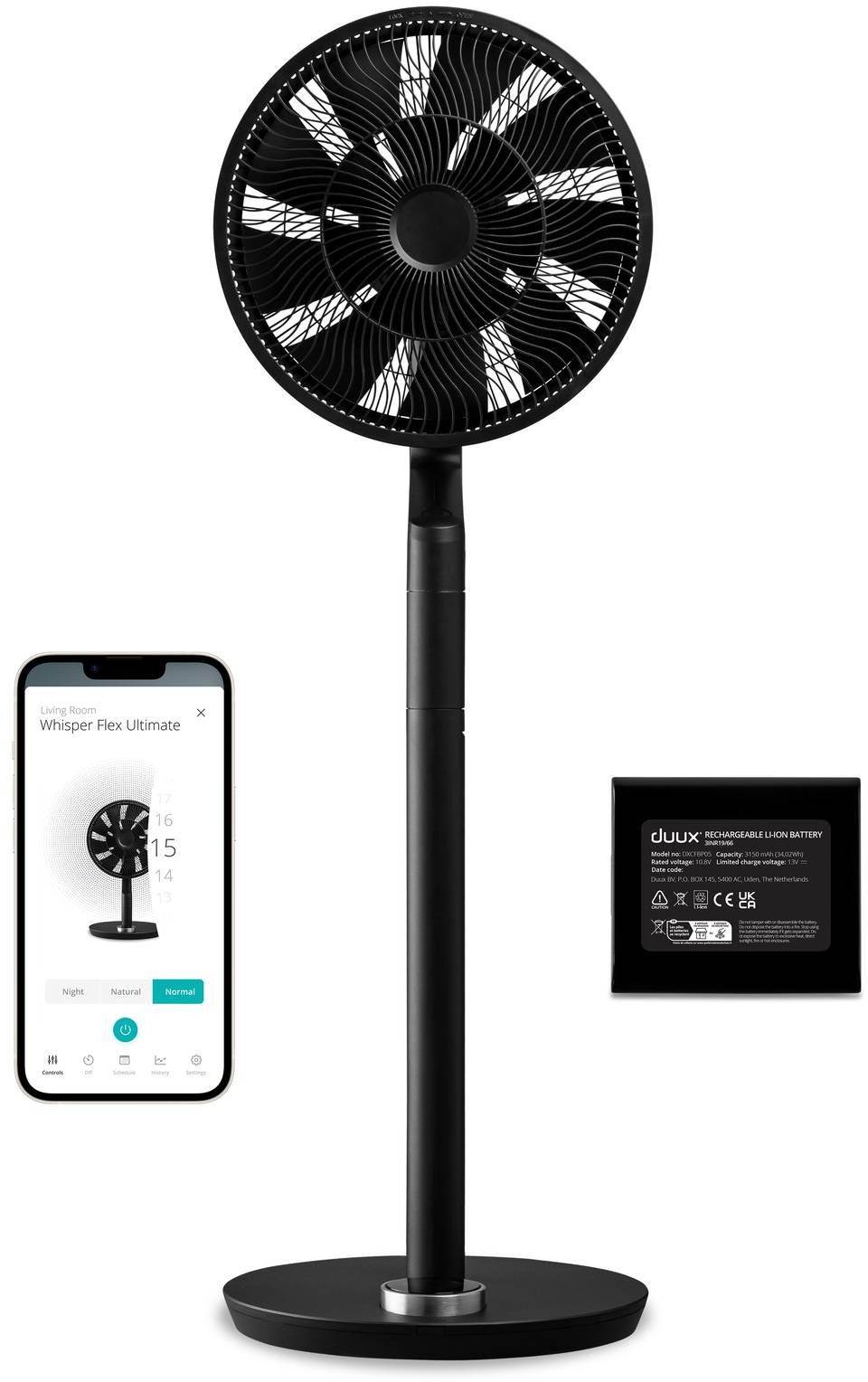 Duux Whisper Ultimate SMART Black + battery pack