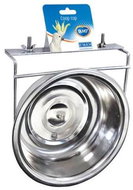 DUVO+ Stainless steel bird dish for screwing into the cage + 2 screws XL 1380 ml diameter 18,5 cm - Bird Bowl