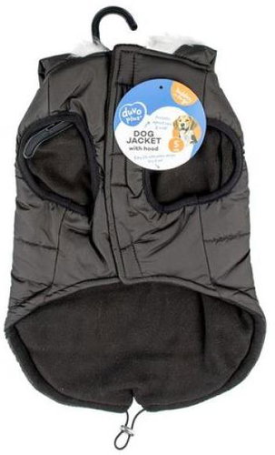 DUVO+ Winter jacket with hood for dogs L 60 cm black - Dog Clothes - Main image