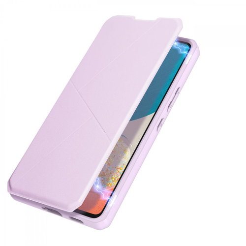 Skin X knížkové kožené pouzdro naSamsung Galaxy A73, růžové - Phone Case - Main image