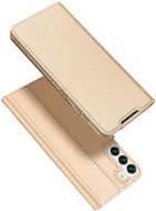 Skin Pro knížkové kožené pouzdro na Samsung Galaxy S22, zlaté - Phone Case