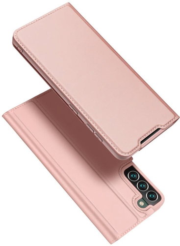 Skin Pro knížkové kožené pouzdro na Samsung Galaxy S22 Plus, růžové - Phone Case - Main image