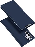 Skin Pro knížkové kožené pouzdro na Samsung Galaxy S22 Ultra, modré - Phone Case