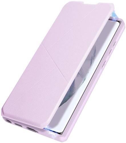 Skin X knížkové kožené pouzdro na Samsung Galaxy S22 Ultra, růžové - Phone Case - Main image