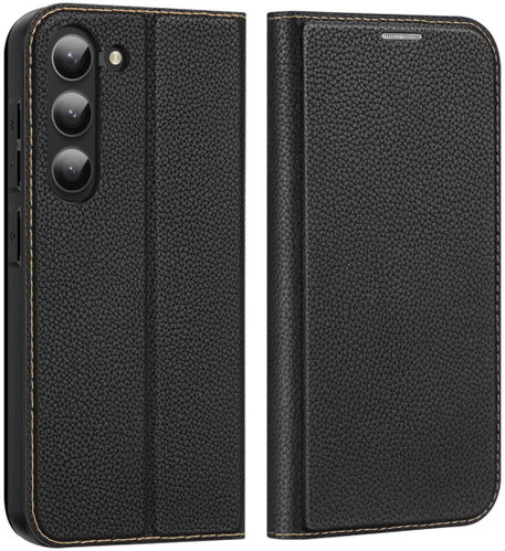 Skin X2 knížkové kožené pouzdro na Samsung Galaxy S23, černé - Phone Case - Main image