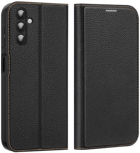Skin X2 knížkové kožené pouzdro na Samsung Galaxy A14 5G, černé - Phone Case - Main image
