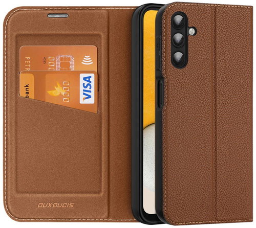 Skin X2 knížkové pouzdro na Samsung Galaxy A14 5G, hnědé - Phone Case - Main image