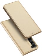 Skin Pro knižkové kožené puzdro na Samsung Galaxy S23, zlaté - Puzdro na mobil