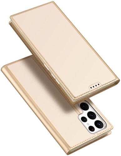 Skin Pro knížkové kožené pouzdro na Samsung Galaxy S23 Ultra, zlaté - Phone Case - Main image