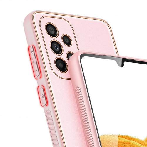 Yolo kožený kryt na Samsung Galaxy A33 5G, ružový - Kryt na mobil - Hlavný obrázok