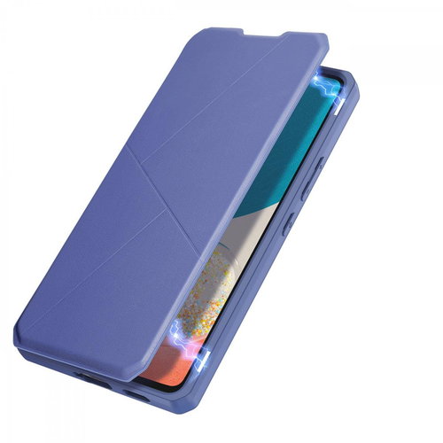 Skin X knížkové kožené pouzdro na Samsung Galaxy A73, modré - Phone Case - Main image