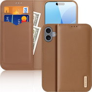 Dux Ducis Hivo flipové kožené pouzdro pro iPhone 16 Plus Brown - Phone Case