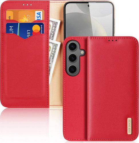 Dux Ducis Hivo flip leather case for Samsung Galaxy S24+ red - Phone Case - Main image