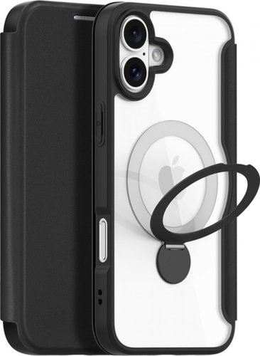 Dux Ducis Skin X Pro flip leather case with Ring Stand for iPhone 16 Plus Black - Phone Case - Main image