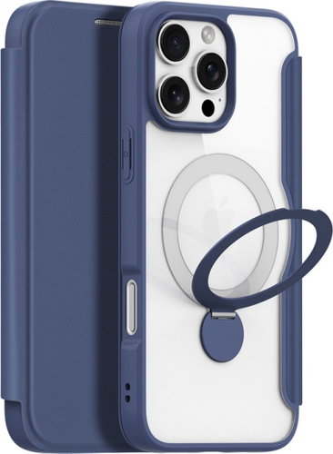 Dux Ducis Skin X Pro flip leather case with Ring Stand for iPhone 16 Pro Blue - Phone Case - Main image