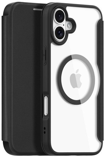 Dux Ducis Skin X Pro Magnetic Flip Leather Case for iPhone 16 Black - Phone Case - Main image