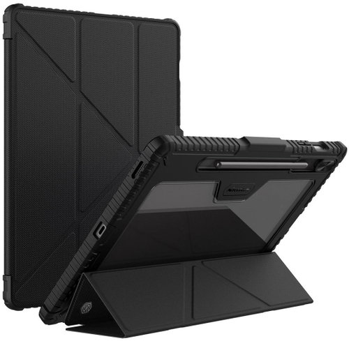 Nillkin Bumper Leather Case for Samsung Galaxy Tab S9 FE Plus, black - Tablet cover - Main image