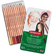 DERWENT Academy Watercolour Pencils Skintones v plechovej krabičke, šesťhranné, 12 farieb - Pastelky