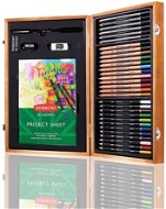 DERWENT Academy Wooden Gift Box, drevený darčekový kufrík, výtvarná sada pasteliek a ceruziek, 30 ks - Pastelky