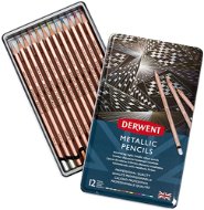 DERWENT Proffesional Metallic Pencils v plechové krabičce, šestihranné, 12 barev - Pastelky