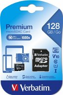 Speicherkarte Verbatim Premium microSDXC 128 GB UHS-I V10 U1 + SD-Adapter - Paměťová karta