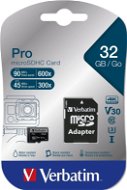 Verbatim MicroSDHC 32GB Pro + SD adaptér - Paměťová karta