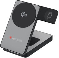 VERBATIM Charge 'n' Go 3v1 Qi2 Power Bank 10000 mAh šedá - Power Bank