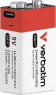 VERBATIM USB-C Li-Ion E-Block, 9 V, 335 mAh, 1 ks - Rechargeable Battery