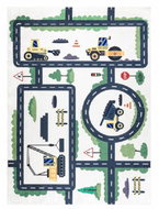 Dywany Łuszczów Dětský kusový koberec Bambino 2223 Streets cars cream 120 × 170 - Koberec