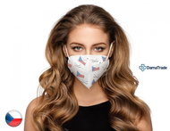 10× Český Respirátor FFP2 - bílý/malá vlajka - Respirátor