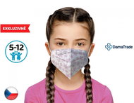 10× Český respirátor FFP2 pro děti - světle růžové kytky - Respirátor