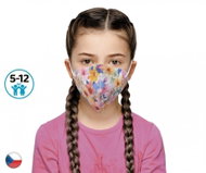 10× Český respirátor FFP2 pro děti - Pastelové květiny - Respirátor