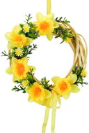 DOMMIO Easter decoration - Wicker wreath with daffodils, yellow, 20 cm - Easter Decoration