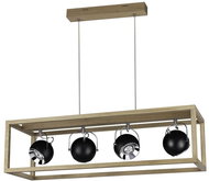 LED Chandelier on Cable ROY 4xGU10/5W/230V Matt Oak - Chandelier