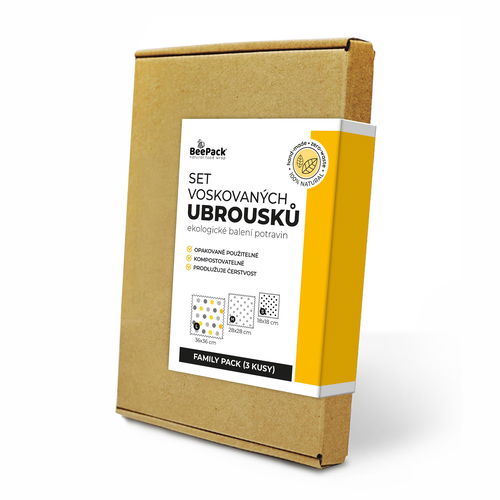 BEEPACK Family Pack 3 voskované ubrousky, S+M+L - Voskovaný ubrousek - Hlavní obrázek