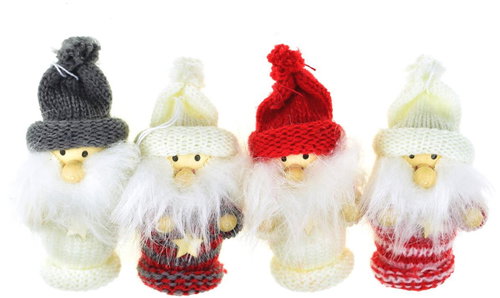 DOMMIO Pletení skřítci s čepičkou 4 ks, 8 cm - Christmas Ornaments - Main image