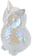 DOMMIO Christmas decoration - ceramic owl, white pearl, 14 × 10 cm - Christmas Decoration