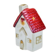 DOMMIO Christmas decoration - ceramic house with LED lighting, 13 cm - Christmas Decoration