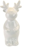 DOMMIO Vánoční dekorace - keramický sob bílý, 13 cm - Vánoční dekorace