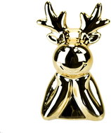 DOMMIO Vánoční dekorace - keramický sob zlatý, 11 cm - Vánoční dekorace